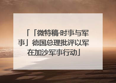 「微特稿·时事与军事」德国总理批评以军在加沙军事行动