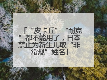 “皮卡丘”“耐克”都不能用了，日本禁止为新生儿取“非常规”姓名