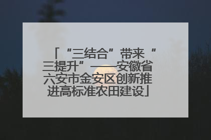 “三结合”带来“三提升”——安徽省六安市金安区创新推进高标准农田建设