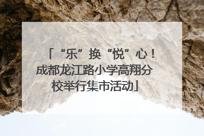 “乐”换“悦”心！成都龙江路小学高翔分校举行集市活动