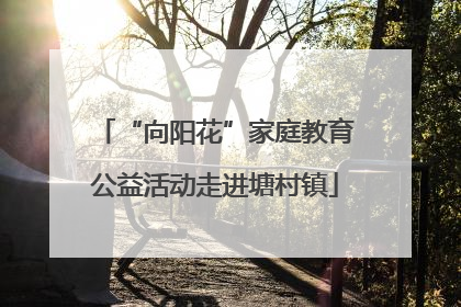 “向阳花”家庭教育公益活动走进塘村镇