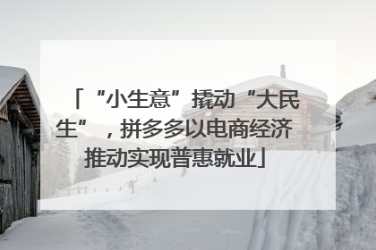 “小生意”撬动“大民生”，拼多多以电商经济推动实现普惠就业