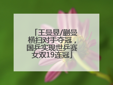 王曼昱/蒯曼横扫对手夺冠，国乒实现世乒赛女双19连冠