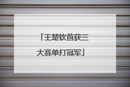 王楚钦首获三大赛单打冠军