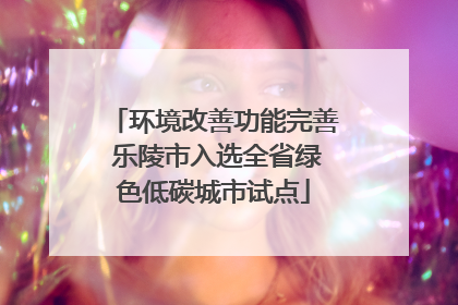 环境改善功能完善 乐陵市入选全省绿色低碳城市试点