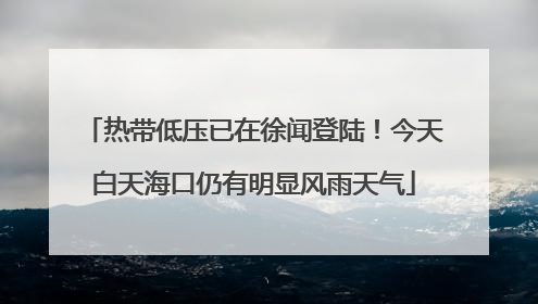 热带低压已在徐闻登陆！今天白天海口仍有明显风雨天气