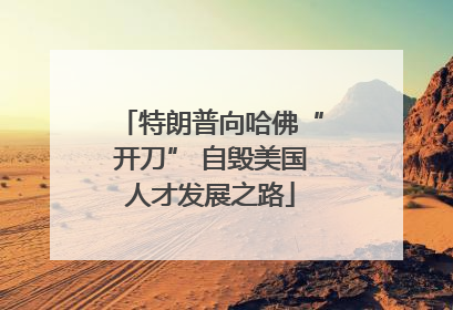 特朗普向哈佛“开刀” 自毁美国人才发展之路