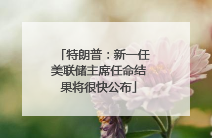 特朗普：新一任美联储主席任命结果将很快公布