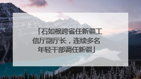 石如根跨省任新疆工信厅副厅长，连续多名年轻干部调任新疆