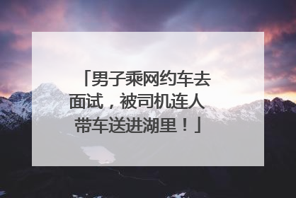 男子乘网约车去面试，被司机连人带车送进湖里！