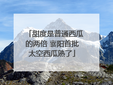 甜度是普通西瓜的两倍 襄阳首批太空西瓜熟了