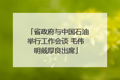 省政府与中国石油举行工作会谈 毛伟明戴厚良出席