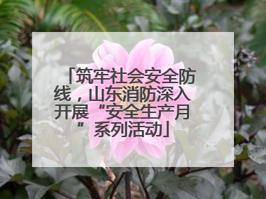 筑牢社会安全防线，山东消防深入开展“安全生产月”系列活动