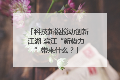 科技新锐搅动创新江湖 滨江“新势力”带来什么？