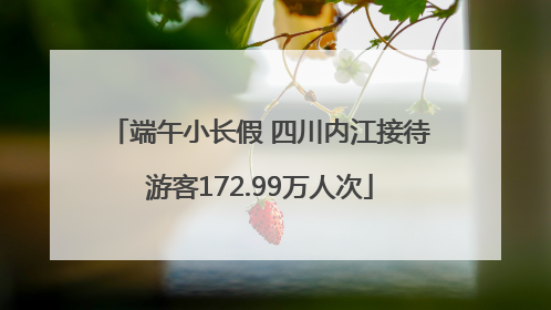 端午小长假 四川内江接待游客172.99万人次