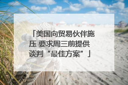 美国向贸易伙伴施压 要求周三前提供谈判“最佳方案”