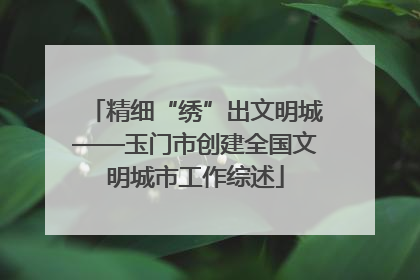 精细“绣”出文明城——玉门市创建全国文明城市工作综述