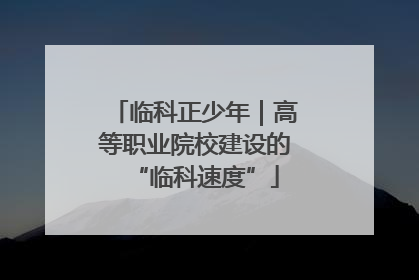 临科正少年｜高等职业院校建设的“临科速度”