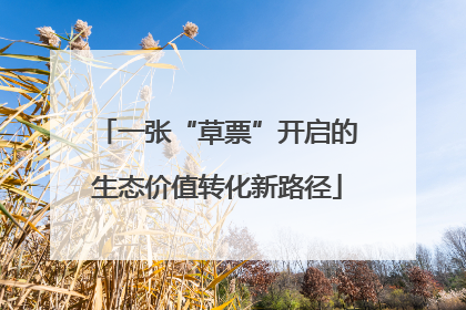 一张“草票”开启的生态价值转化新路径
