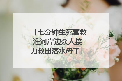七分钟生死营救 淮河岸边众人接力救出落水母子