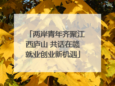 两岸青年齐聚江西庐山 共话在赣就业创业新机遇