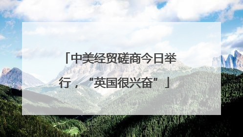 中美经贸磋商今日举行，“英国很兴奋”