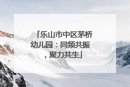 乐山市中区茅桥幼儿园：同频共振，聚力共生