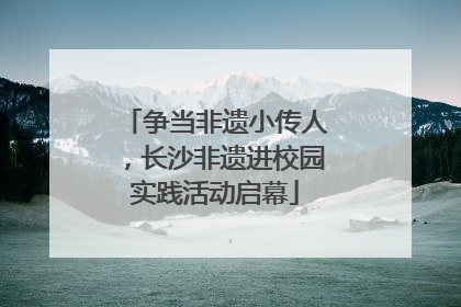 争当非遗小传人，长沙非遗进校园实践活动启幕