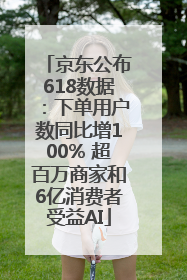 京东公布618数据：下单用户数同比增100% 超百万商家和6亿消费者受益AI