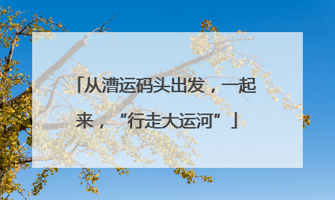 从漕运码头出发，一起来，“行走大运河”
