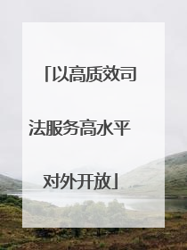 以高质效司法服务高水平对外开放
