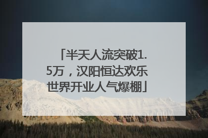 半天人流突破1.5万，汉阳恒达欢乐世界开业人气爆棚
