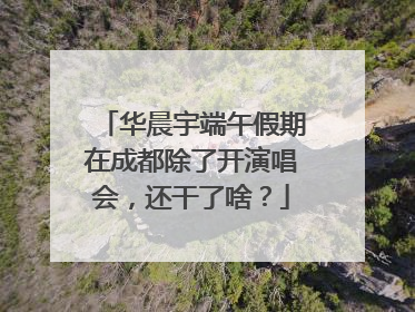华晨宇端午假期在成都除了开演唱会，还干了啥？