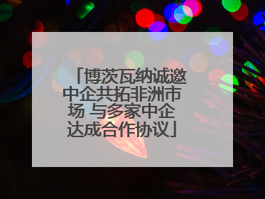 博茨瓦纳诚邀中企共拓非洲市场 与多家中企达成合作协议