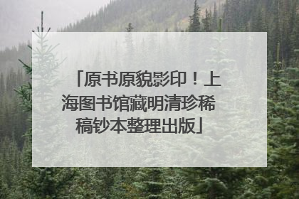 原书原貌影印！上海图书馆藏明清珍稀稿钞本整理出版