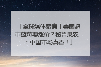 全球媒体聚焦丨美国超市蓝莓要涨价？秘鲁果农：中国市场真香！