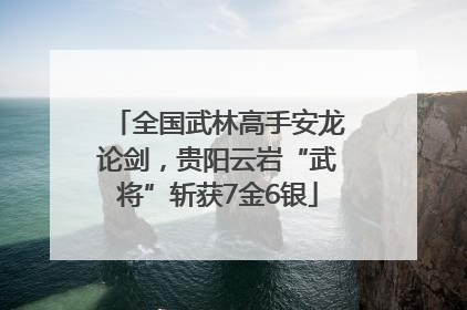 全国武林高手安龙论剑，贵阳云岩“武将”斩获7金6银