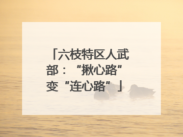 六枝特区人武部：“揪心路”变“连心路”