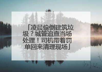 凌晨偷倒建筑垃圾？城管追查当场处理！司机带着罚单回来清理现场