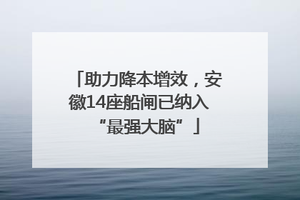 助力降本增效,安徽14座船闸已纳入“最强大脑”
