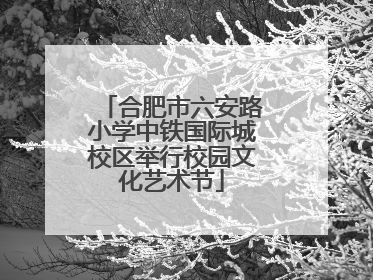合肥市六安路小学中铁国际城校区举行校园文化艺术节