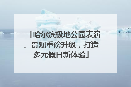 哈尔滨极地公园表演、景观重磅升级，打造多元假日新体验