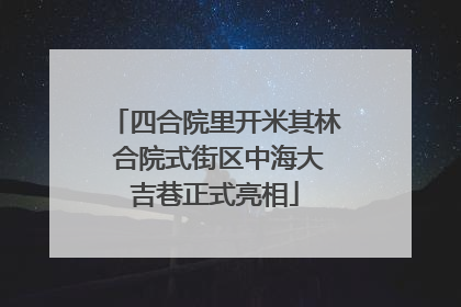 四合院里开米其林 合院式街区中海大吉巷正式亮相