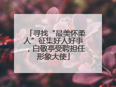 寻找“最美怀柔人”征集好人好事，白敬亭受聘担任形象大使