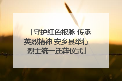 守护红色根脉 传承英烈精神 安乡县举行烈士统一迁葬仪式