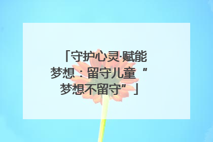 守护心灵·赋能梦想：留守儿童“梦想不留守”