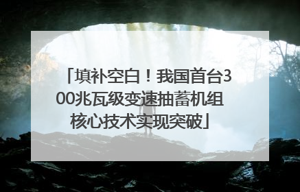 填补空白！我国首台300兆瓦级变速抽蓄机组核心技术实现突破