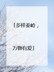多样秦岭，万物有爱