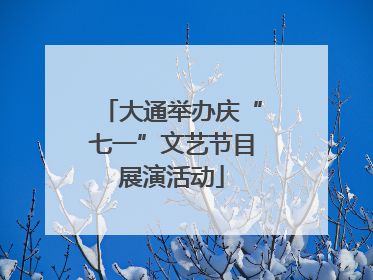 大通举办庆“七一”文艺节目展演活动