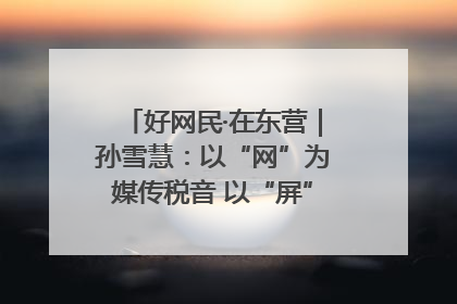 好网民·在东营｜孙雪慧：以“网”为媒传税音 以“屏”为介助发展
